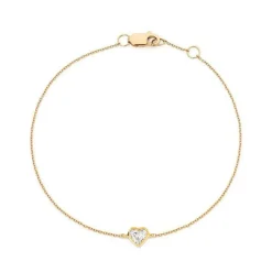 Heart Bezel Set Diamond Bracelet