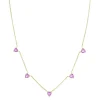 Heart Necklace With Pink Sapphires