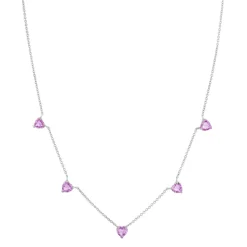 Heart Necklace With Pink Sapphires
