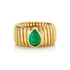 Hera Green Emerald Fluted Ring