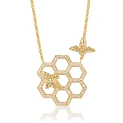 Honeycomb Bee Necklace