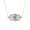 Horizontal Marquise Solitaire Diamond Necklace