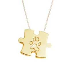 Jigsaw Pendant With Paw Print Engraving