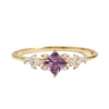 Lab Grown Diamond Petal Purple Sapphire Ring