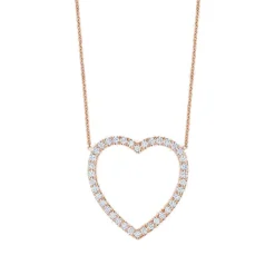 Large Open Heart Diamond Necklace