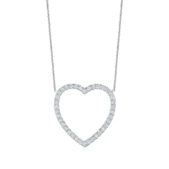 Large Open Heart Diamond Necklace