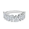 Large Pear Half Diamond Band