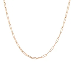 Large Solid Gold Paper Clip Chain