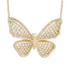 Long Winged Diamond Butterfly Necklace