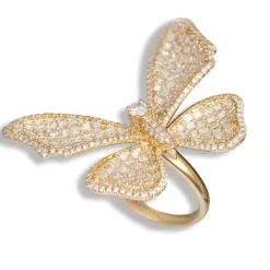 Long Winged Diamond Butterfly Ring