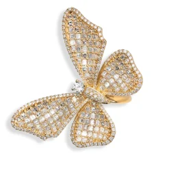 Long Winged Diamond Butterfly Ring