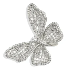 Long Winged Diamond Butterfly Ring