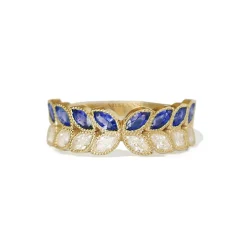 Marquise Diamond and Blue Sapphire Butterfly Band