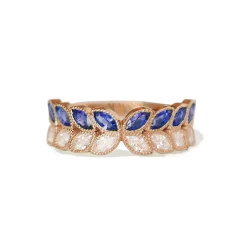 Marquise Diamond and Blue Sapphire Butterfly Band