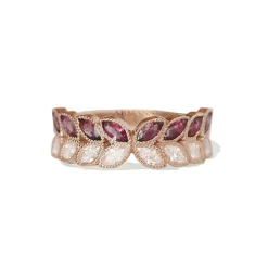 Marquise Diamond and Red Ruby Butterfly Band