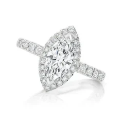 Marquise Halo Lab Grown Engagement Ring