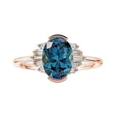 Melody Teal Sapphire Diamond Ring