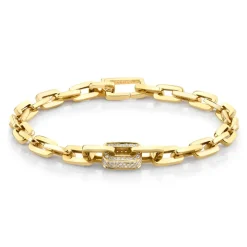 Men's Chain Link Bracelet with Pavé Diamonds