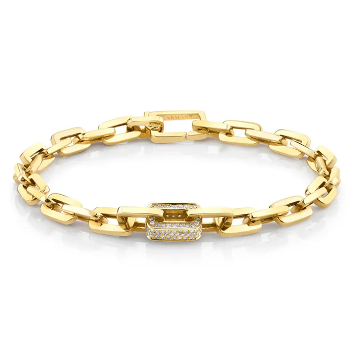 Men's Chain Link Bracelet with Pavé Diamonds