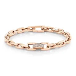Men's Chain Link Bracelet with Pavé Diamonds