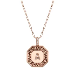 Men's Diamond Initial Nameplate Necklace