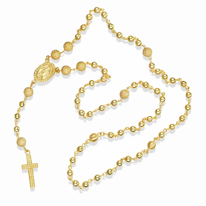 Men's Diamond Rosary Necklace