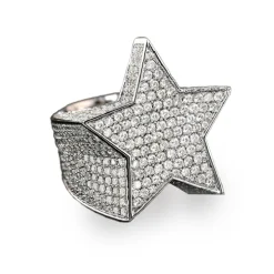 Men's Iced Out Diamond Star Ring