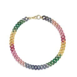 Men's Rainbow Chain Link Diamond Necklace