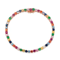 Men's Rainbow Sapphire Tennis Bracelet