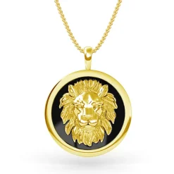 Men's Solid Gold Lion Pendant