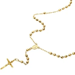 Men's Solid Gold Rosary Necklace
