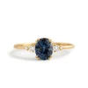 Messina Teal Sapphire Diamond Ring
