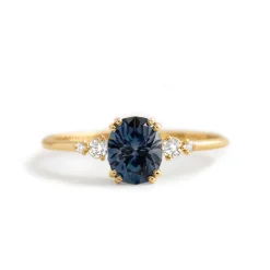 Messina Teal Sapphire Diamond Ring