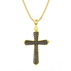Midnight Diamond Cross Necklace
