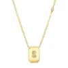Mini Diamond Initial Nameplate Necklace