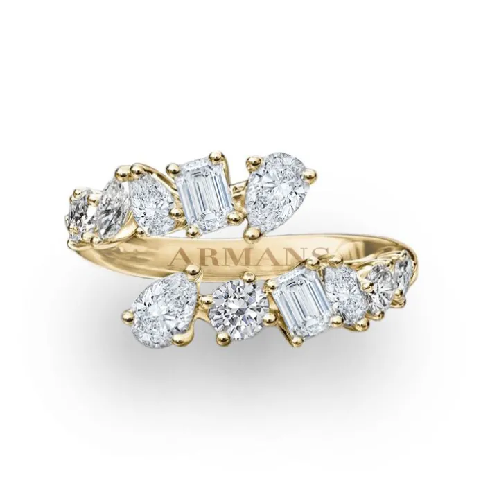 Mixed Diamond Wrap Ring