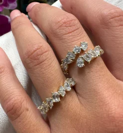 Mixed Diamond Wrap Ring