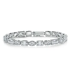 Mixed Oval and Emerald Tennis Bracelet