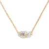 Mixed Shape Diamond and Sapphire Cluster Necklace