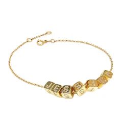 Multi Diamond Initial Block Charm Bracelet