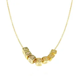 Multi Diamond Initial Block Charm Necklace