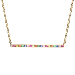 Multicoloured Rainbow Sapphire Beam Necklace