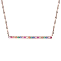 Multicoloured Rainbow Sapphire Beam Necklace
