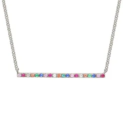 Multicoloured Rainbow Sapphire Beam Necklace