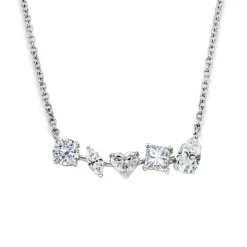 Multi-Shaped Diamond Bar Necklace