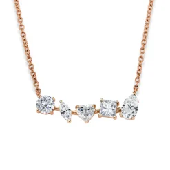 Multi-Shaped Diamond Bar Necklace