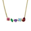 Multi-Shaped Rainbow Bar Necklace