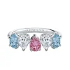 Multi-Stone Pear Half Band