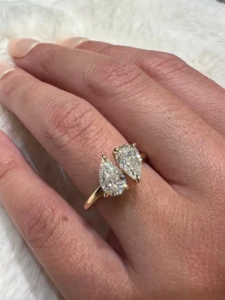 Nia Two Stone Lab Grown Engagement Ring