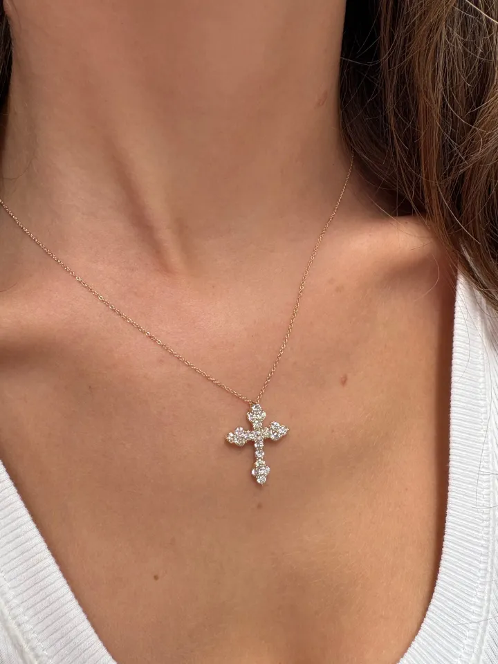 Orthodox Diamond Cross Necklace